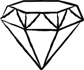 Diamond hand drawn vector illustration
