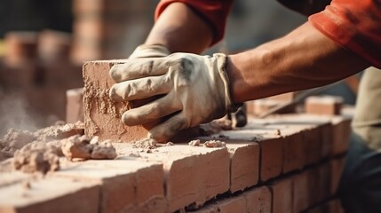 Meticulous Craft of Bricklaying: Constructing a Home's Walls. Generative ai