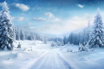 Fototapeta na wymiar Winter Sunrise: A Captivating View of Nature's Frosty Splendor 