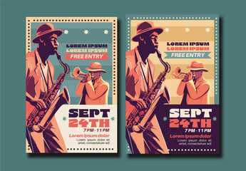 Jazz Festival Poster Vintage Jazz Music Poster Jazz Concert Saxophonist Poster