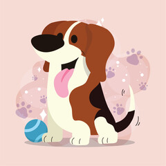 Cute beagle dog cartoon character Vector
