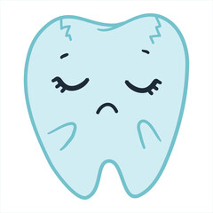 happy tooth vector illustration. Cartoon dental character. Cute dentist mascot