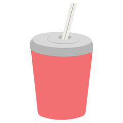 Vaso de plástico con pajilla para beber refresco, agua o jugo