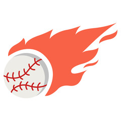 Pelota de béisbol con llamas ideal para invitación o diseño para equipo
