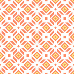 Seamless print with geometric elements. Squares and various elements are placed diagonally and create rhombuses