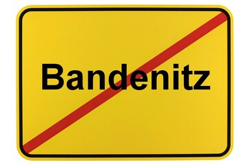 Illustration eines Ortsschildes der Gemeinde Bandenitz in Mecklenburg-Vorpommern