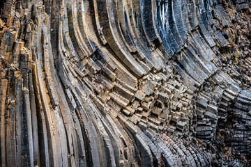 basalt rock patterns in Iceland - obrazy, fototapety, plakaty