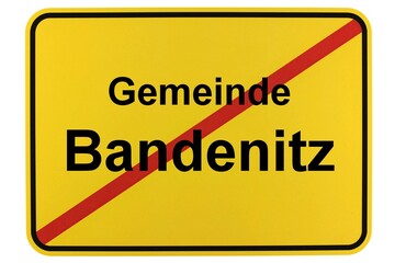 Illustration eines Ortsschildes der Gemeinde Bandenitz in Mecklenburg-Vorpommern