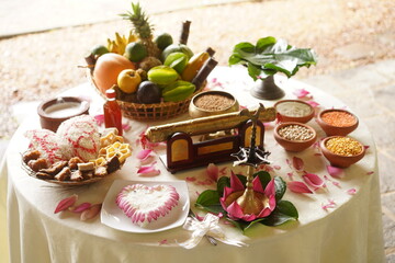 easter cake and flowers