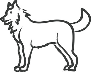 Husky dog hand drawn vector illustration