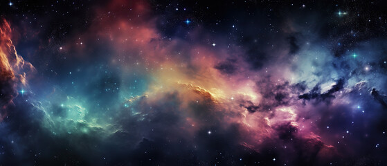 Stary night cosmos. colorful space galaxy cloud nebula - obrazy, fototapety, plakaty