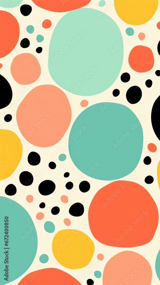 Poster a pattern of circles and dots on a white background. abstract pattern with dots and organic shapes.