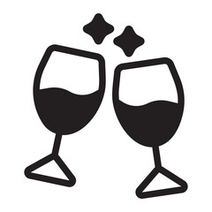 champagne glass glyph icon