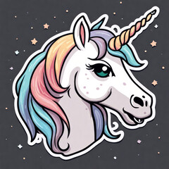 funny sticker einhorn, generated image