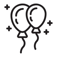 balloons line icon