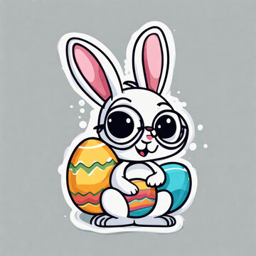 funny sticker Osterhase, generated image, 