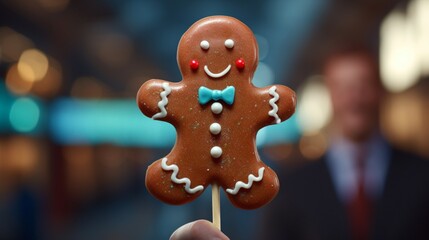 Naklejka premium gingerbread man on Christmas 