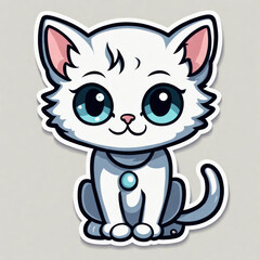 Fototapeta premium funny sticker Kätzchen, generated image