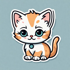 Fototapeta premium funny sticker Kätzchen, generated image