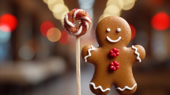 From Oven to Ornament: A Gingerbread Man's Festive Transformation A Gingerbread Masterpiece Under the Yuletide Glow