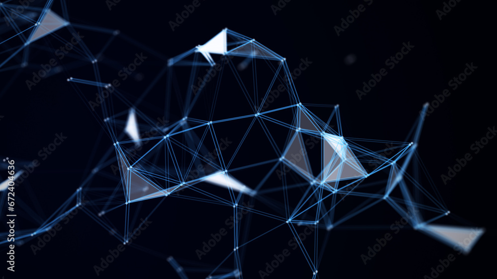 Poster style network connection background. abstract texture with points, triangles and lines. modern futur