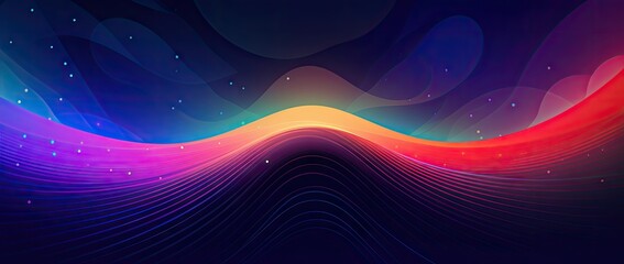 a poster featuring geometric abstract lines and a cartoon background Generative AI