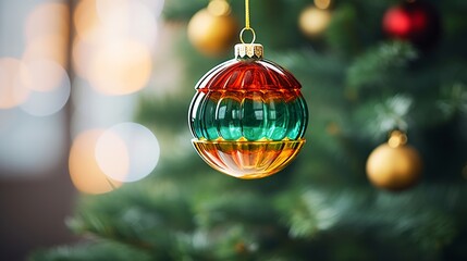 Luxury Christmas backgrounds. Christmas background with Christmas balls with bokeh effect. Space for congratulatory text. AI generated.