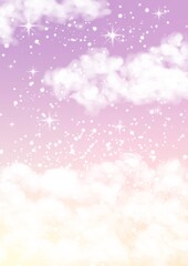 Pastel sky and stars fantasy background.	