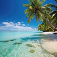 Tranquil Tropical Scene Idyllic Vacation on a Beautiful Island Beach