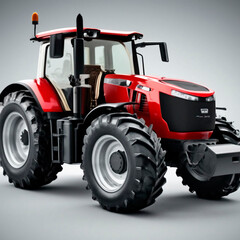 red tractor isolated on white
