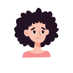 Sad girl. The girl is sad. Human emotions. Illustration of human emotions