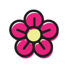 Isolated colored flower sketch icon Vector