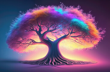 A Colorful Tree with a Large Trunk