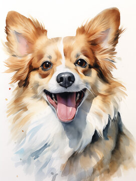Watercolor painting of lovely dogs.