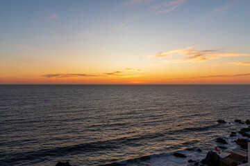 Fototapeta na wymiar sunset at the Cochoa beach Viña del Mar Valparaíso Chile 