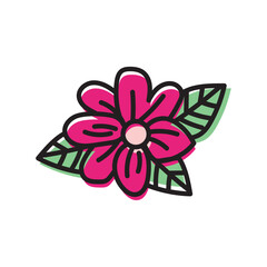 Isolated colored flower sketch icon Vector