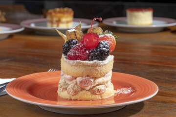 cake with berries