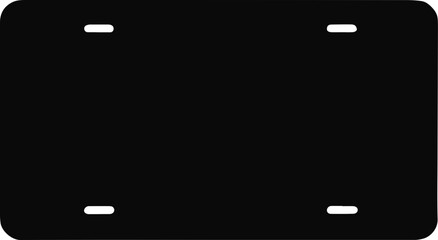 Blank black license plate frame