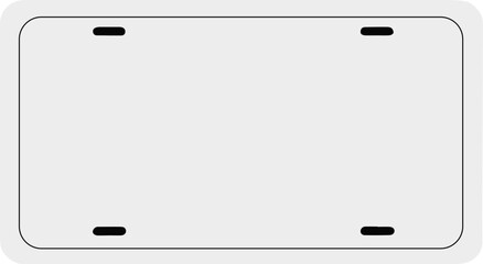 Blank white license plate frame