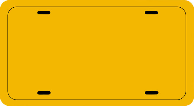 Blank yellow license plate frame