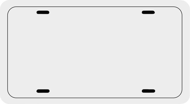 Blank white license plate frame