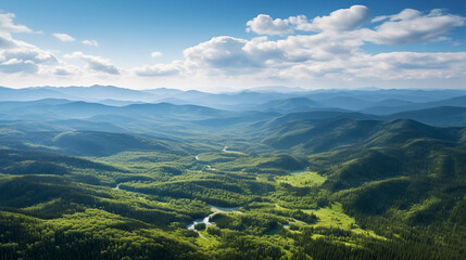 Naklejka premium Panoramic image of a mountainous landscape,Generated by AI