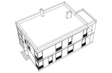 Architecture background vector 3d illustration