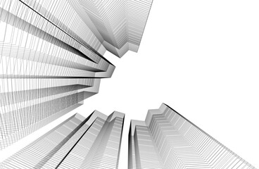 Architecture background vector 3d illustration