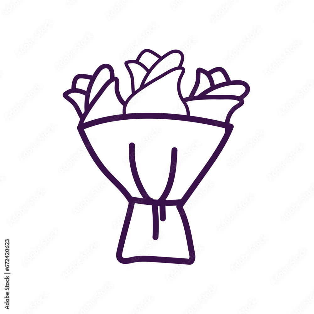 Sticker Isolated flower outline icon Vector