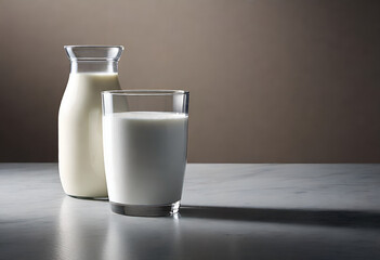glass of milk in minimal style