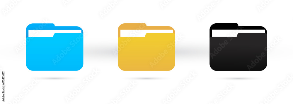 Poster folder icon set. computer folders for website design, application, logo, user interface. vector eps 