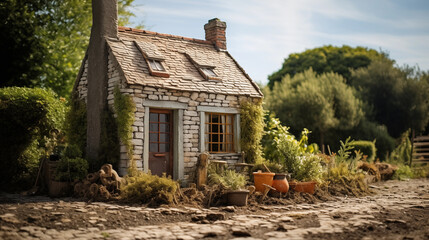 a cottage that is so quaint it could be a toy, quirky quaint and charming