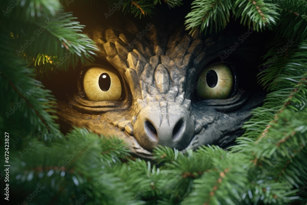 Poster a close up of a statue of a bird perched on a tree branch. this image can be used to depict nature, 