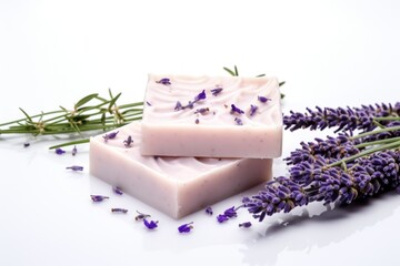 handmade lavender soap. light background